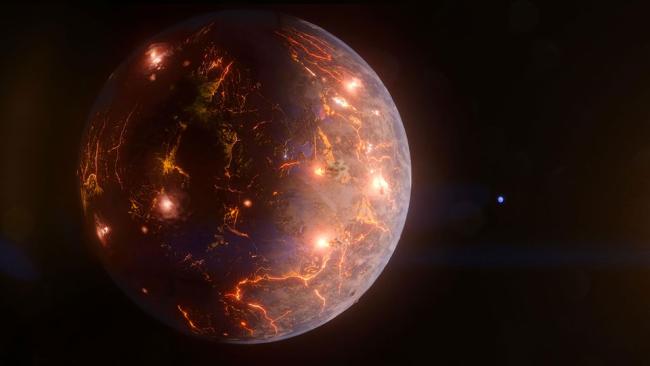 P 791-18 d, illustrated here, is an Earth-size world about 90 light-years away.